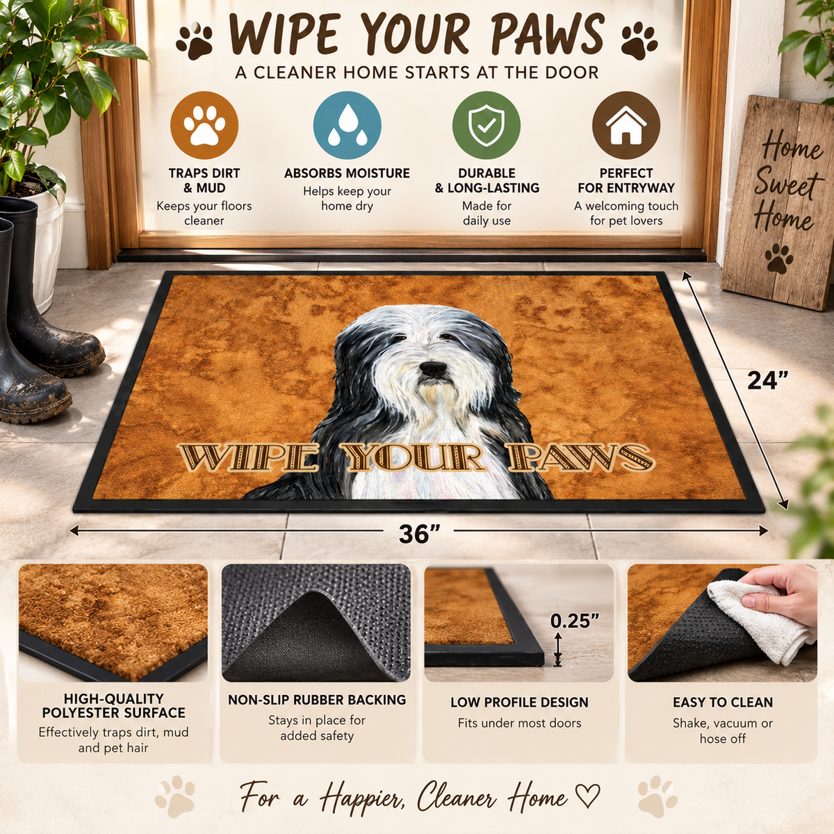 Collie Paw Doormat